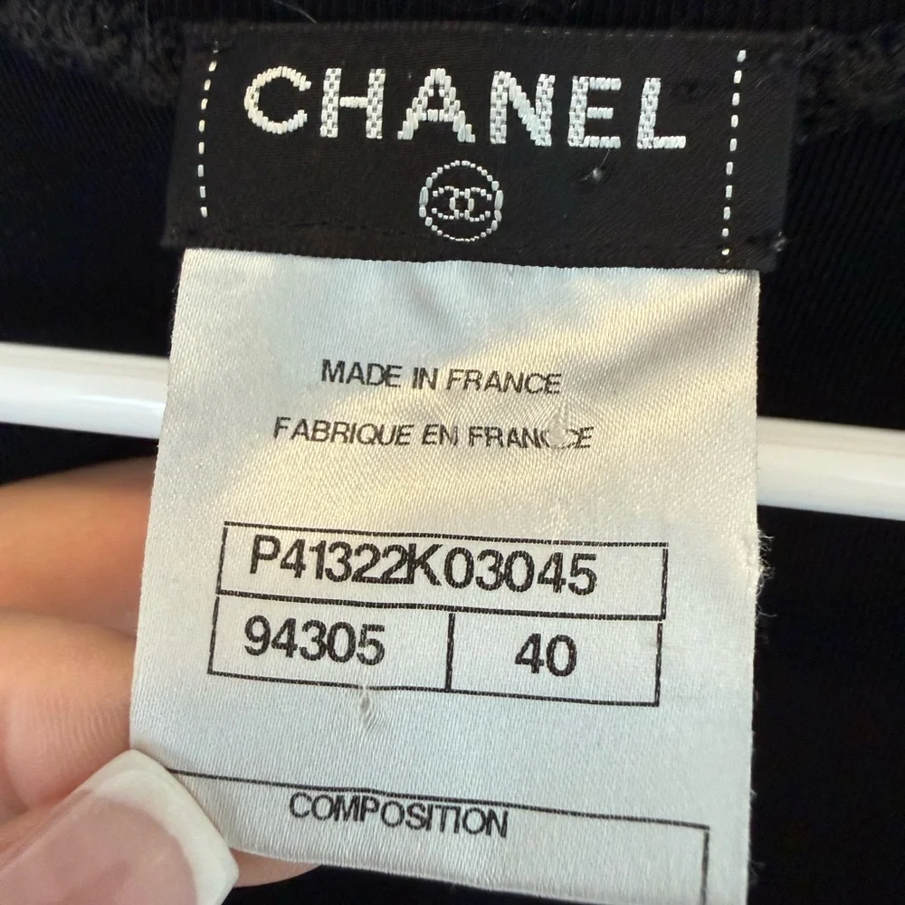 💋CHANEL Elegant Black Short‎ Sleeve Tee 127